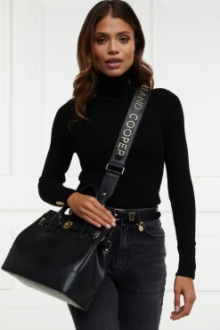 Holland Cooper Abbot Bag Strap Black Gold Outlet