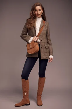 Holland Cooper Albany Knee Boot Tan Suede Outlet