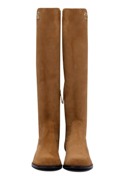 Holland Cooper Albany Knee Boot Tan Suede Outlet