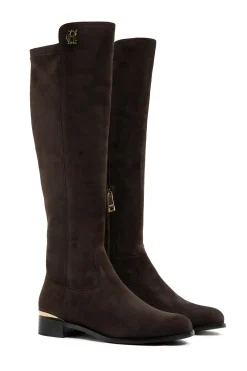 Holland Cooper Albany Knee Boot Chocolate Suede Best