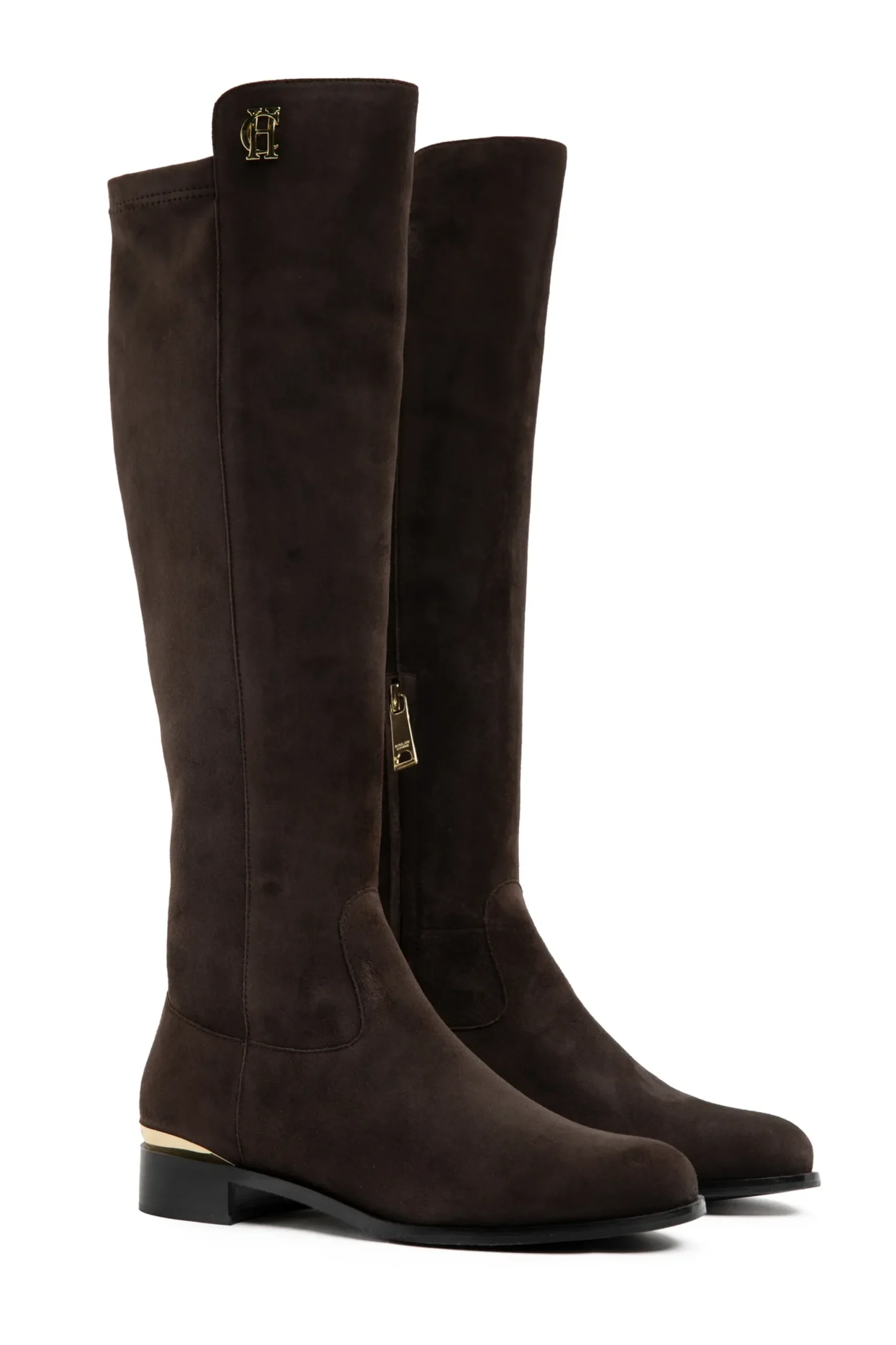 Holland Cooper Albany Knee Boot Chocolate Suede Best