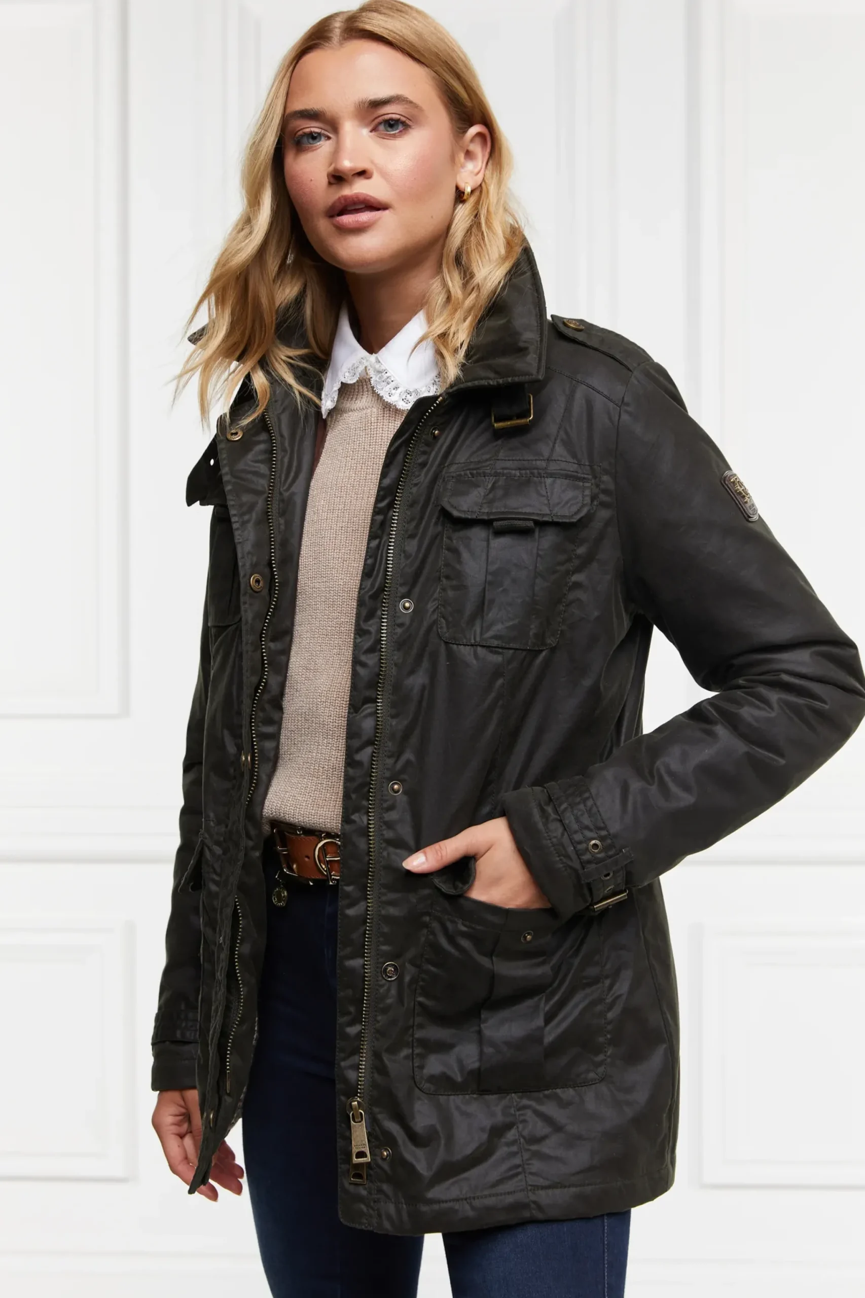 Holland Cooper Alma Wax Artillery Jacket Online