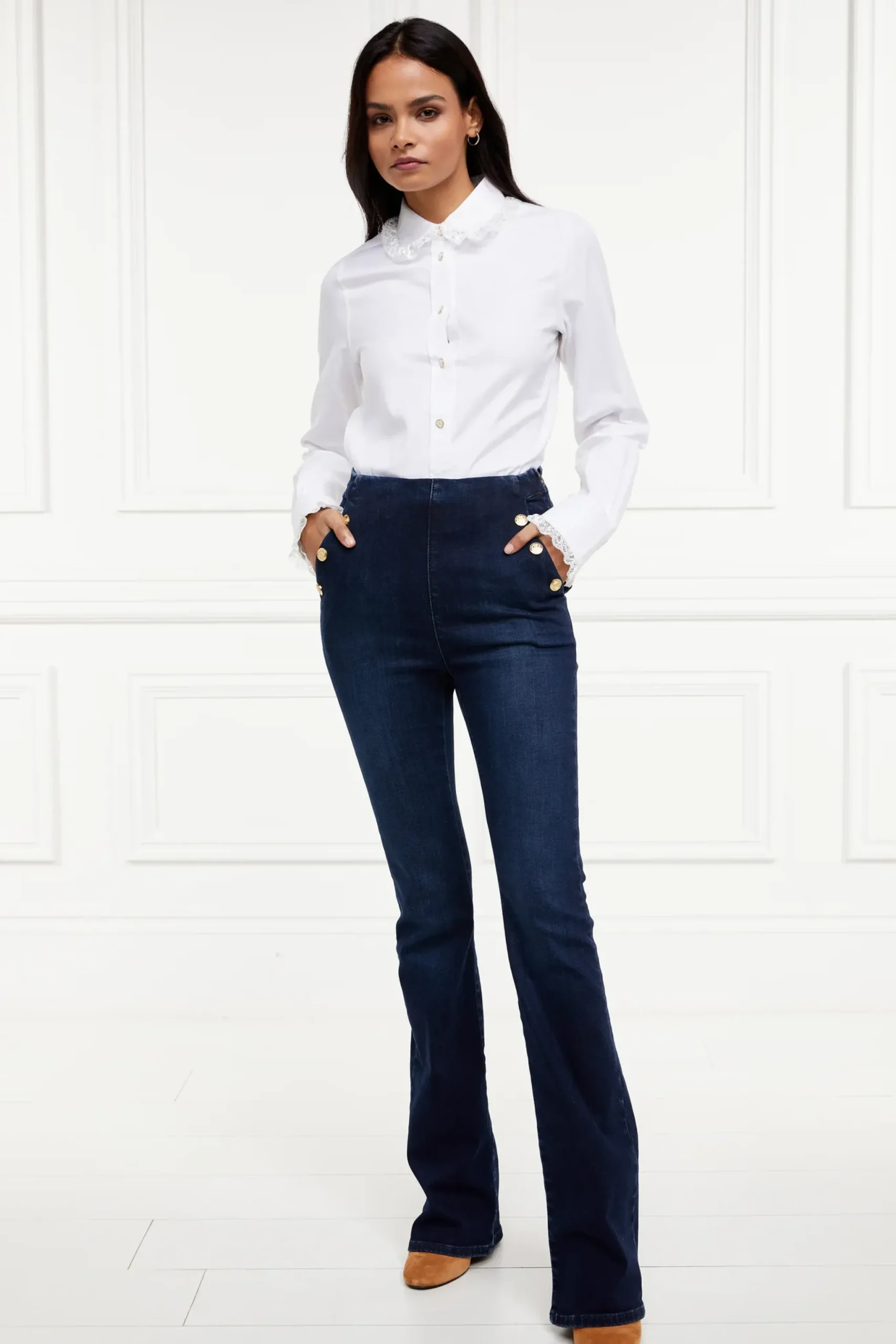 Holland Cooper Amoria Flared Jean Deep Indigo