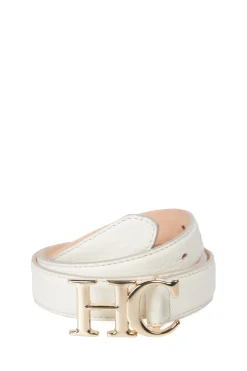 Holland Cooper Atelier Slim Logo Belt Off White Hot