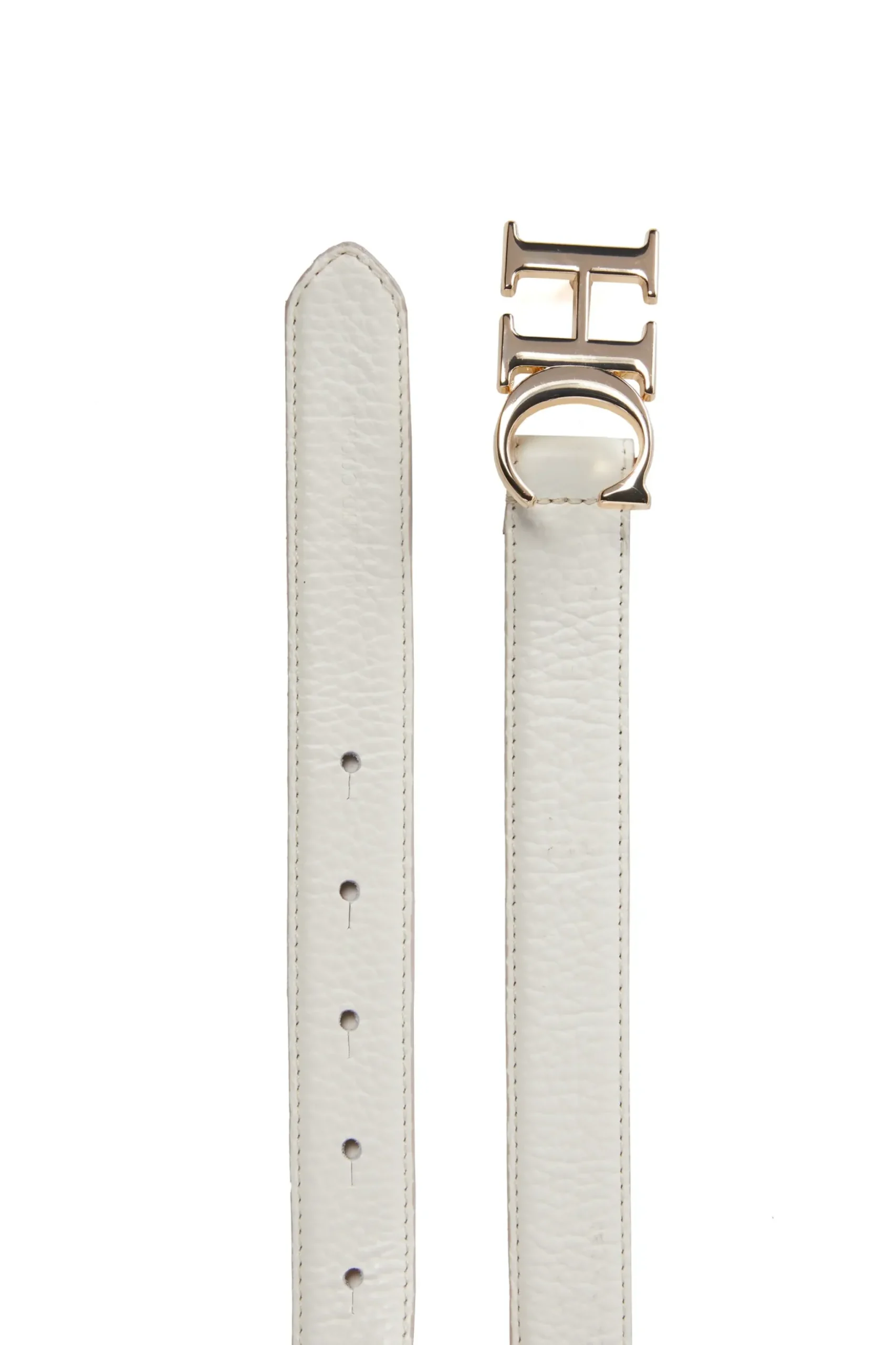 Holland Cooper Atelier Slim Logo Belt Off White Hot
