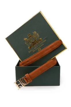 Holland Cooper Atelier Ultra Slim Belt Tan Suede Outlet