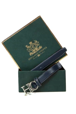 Holland Cooper Atelier Ultra Slim Belt Navy Hot