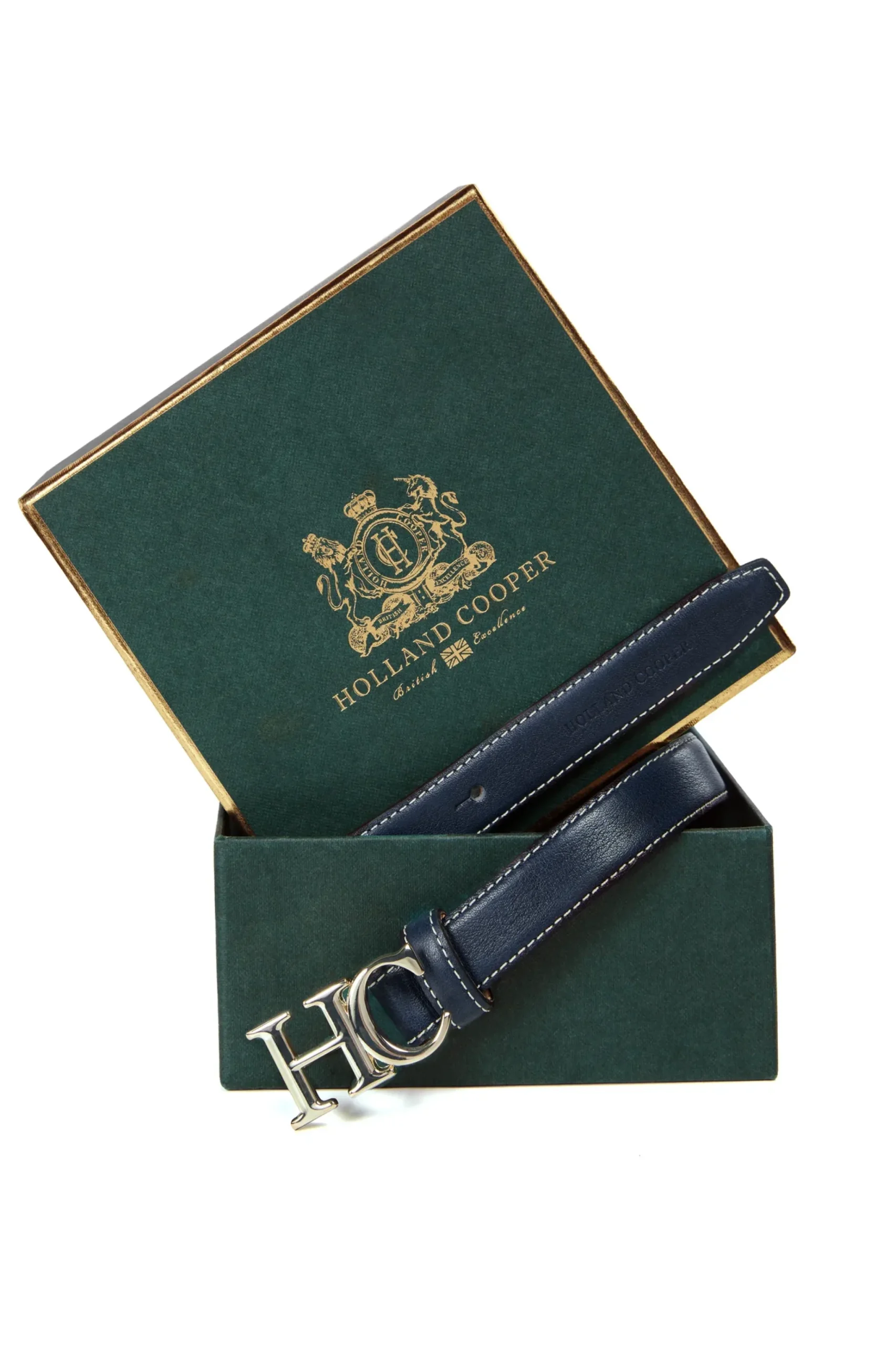 Holland Cooper Atelier Ultra Slim Belt Navy Hot