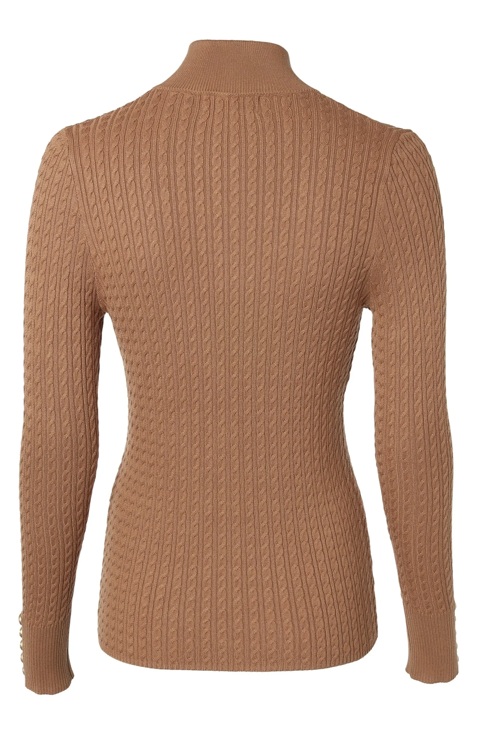 Holland Cooper Ava Half Zip Knit Dark Camel Marl Outlet