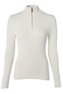 Holland Cooper Ava Half Zip Knit Almond New