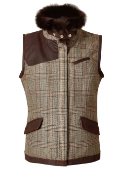 Holland Cooper Aviator Gilet Bourbon Tweed Hot