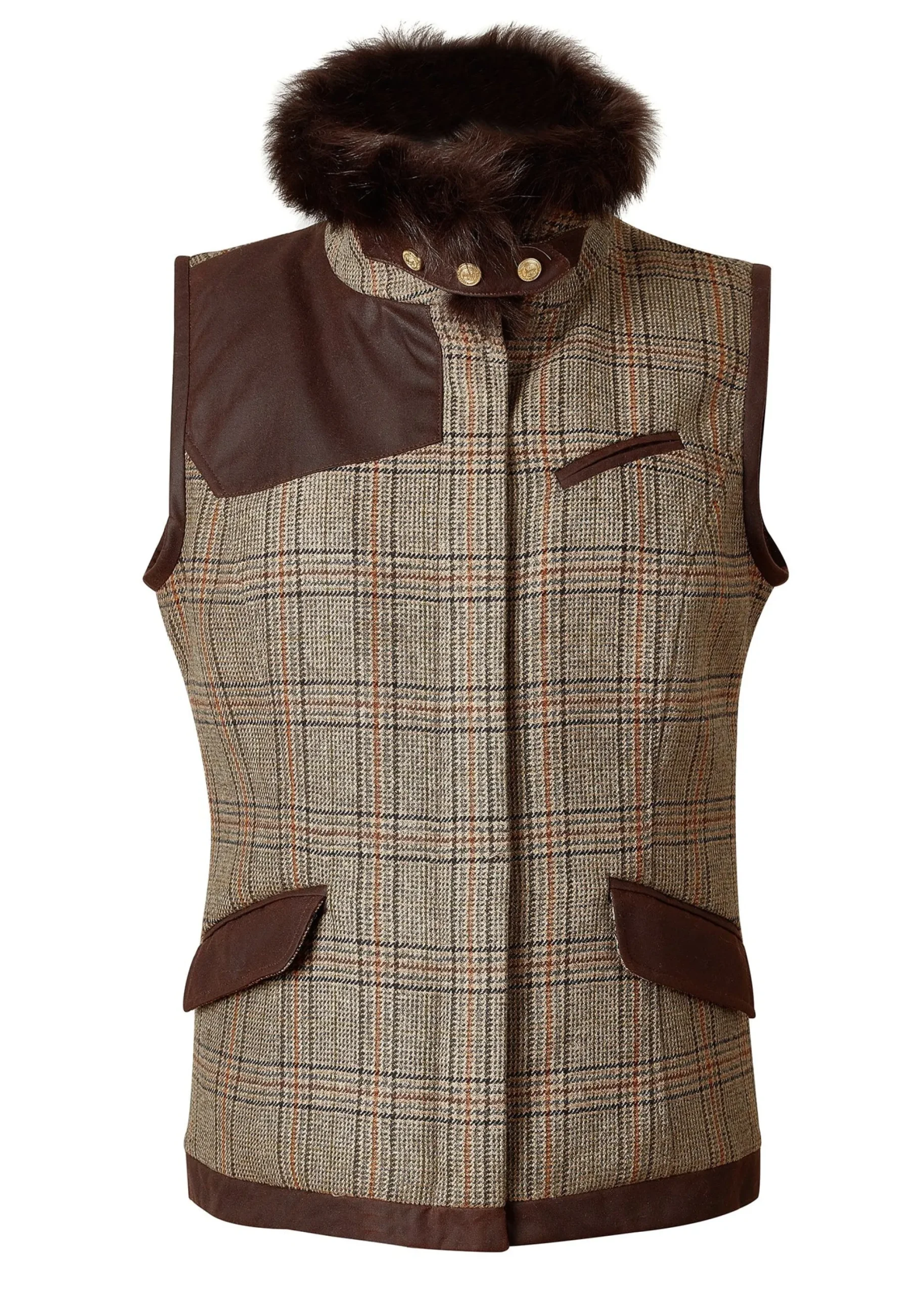 Holland Cooper Aviator Gilet Bourbon Tweed Hot