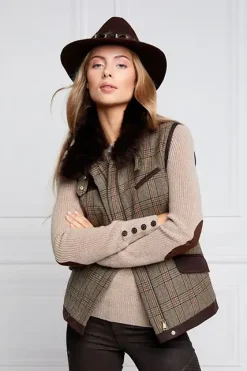 Holland Cooper Aviator Gilet Bourbon Tweed Hot