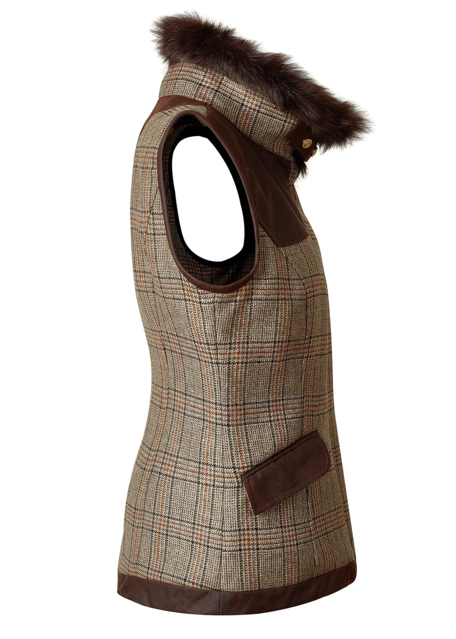 Holland Cooper Aviator Gilet Bourbon Tweed Hot