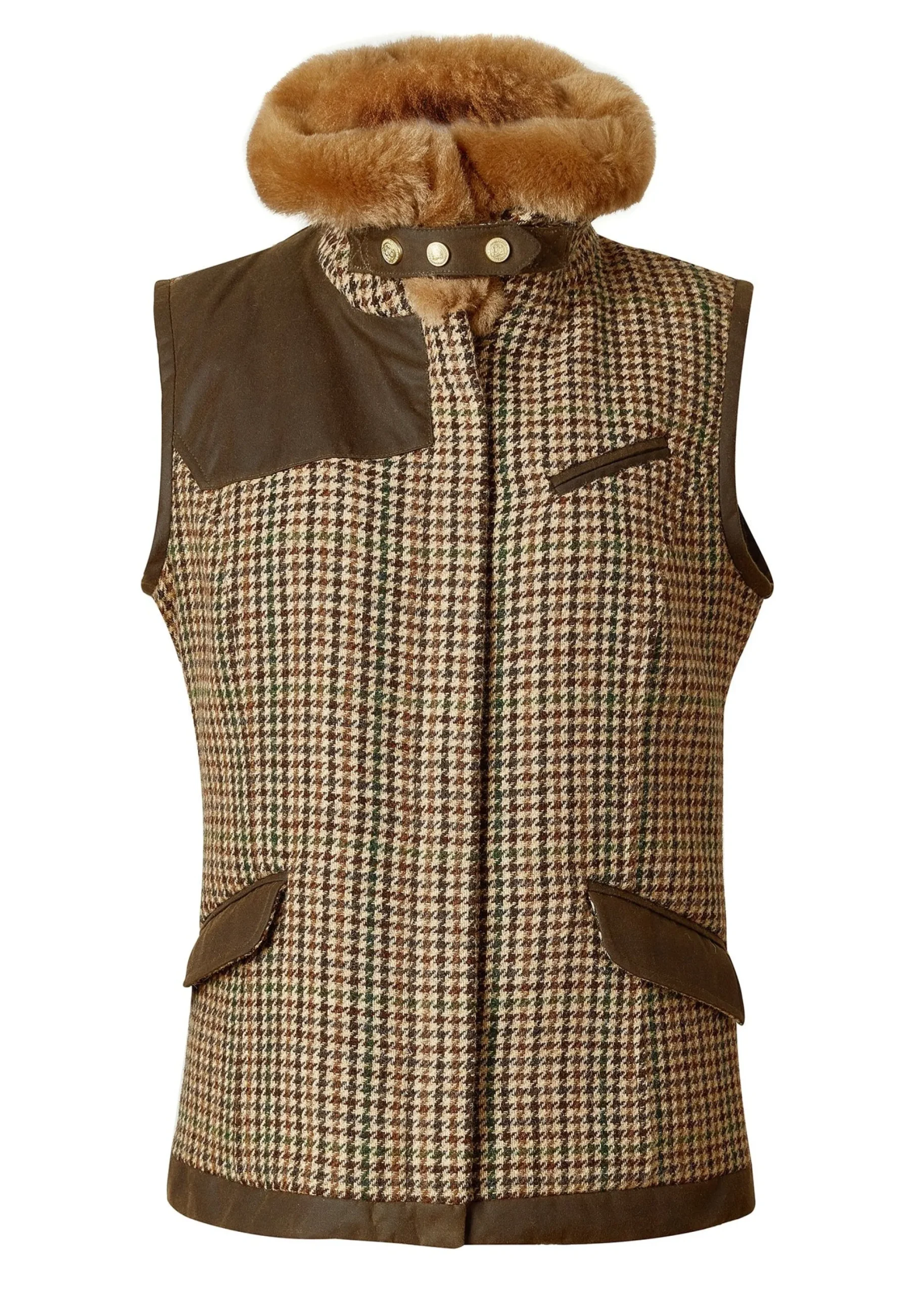 Holland Cooper Aviator Gilet Hailes Green Tweed Sale