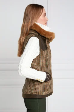 Holland Cooper Aviator Gilet Hailes Green Tweed Sale