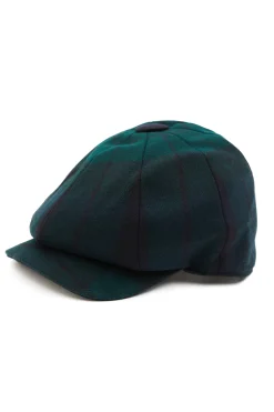 Holland Cooper Baker Boy Cap Wide Tooth Black Herringbone New