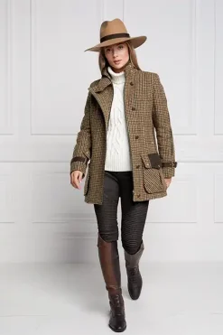 Holland Cooper Balmoral Field Coat Hailes Green Tweed Online