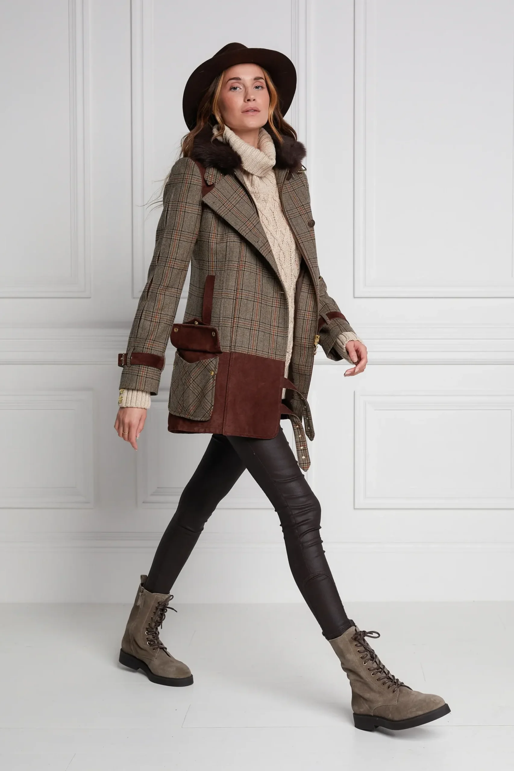Holland Cooper Balmoral Field Jacket Bourbon Tweed Discount