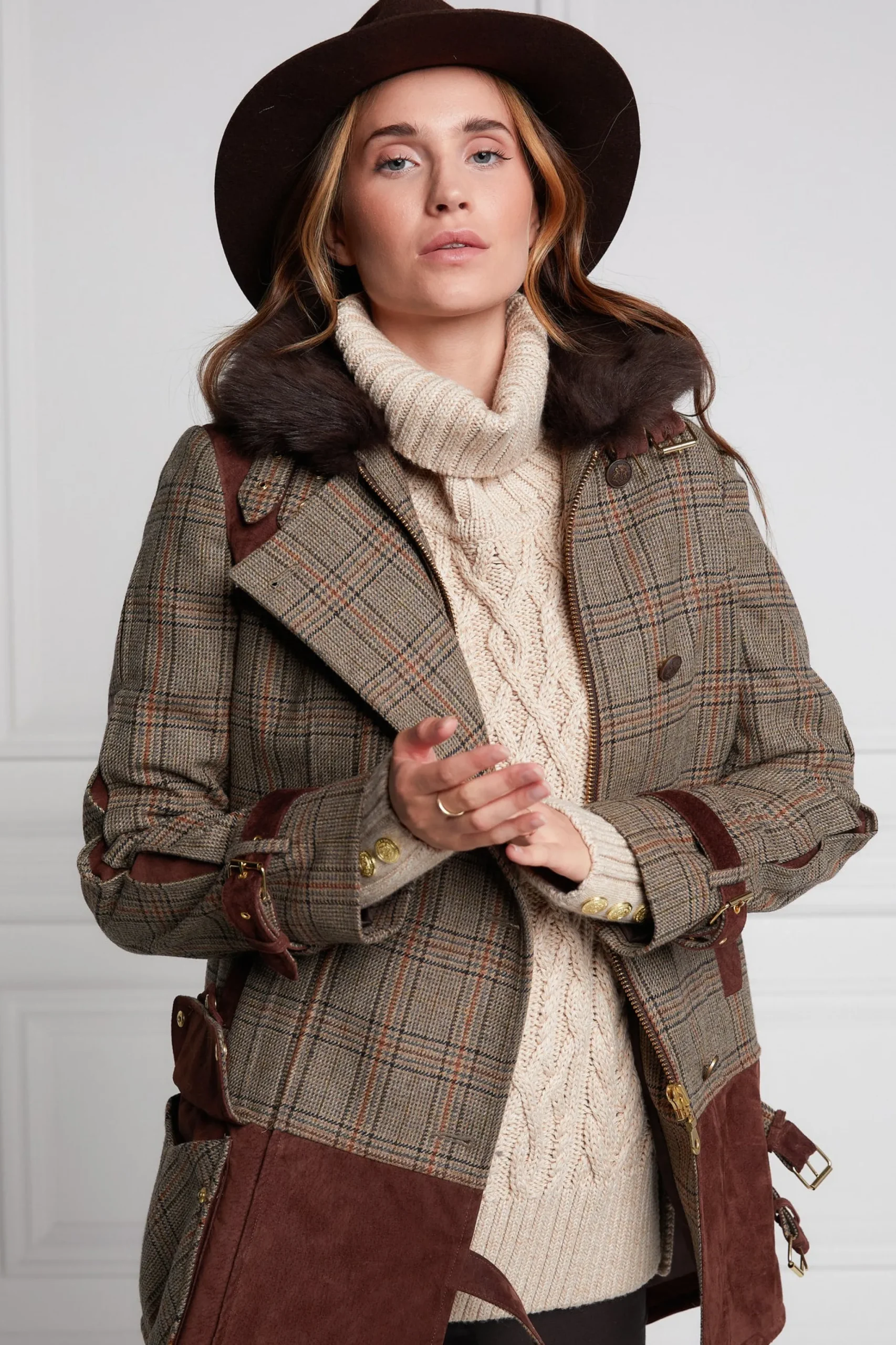 Holland Cooper Balmoral Field Jacket Bourbon Tweed Discount