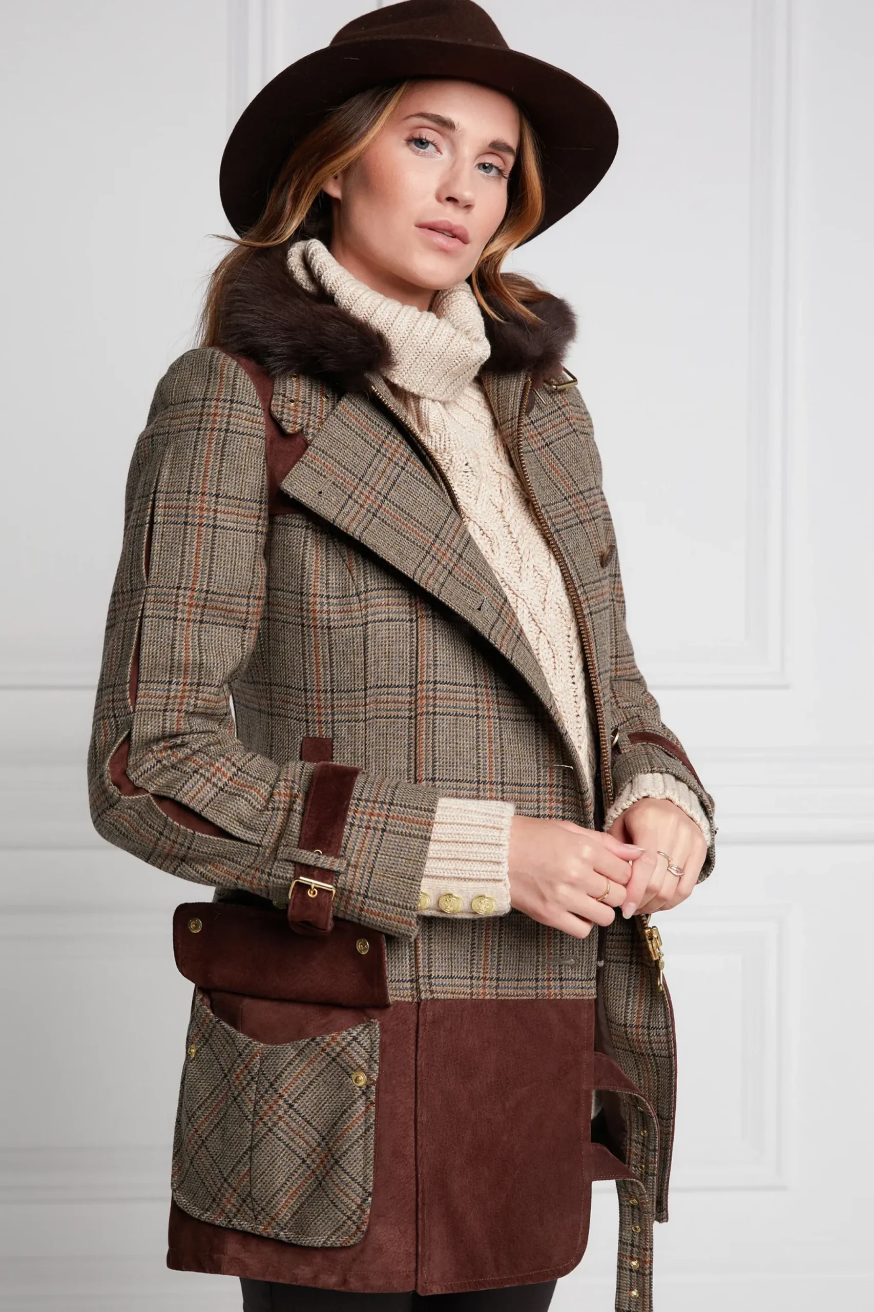 Holland Cooper Balmoral Field Jacket Bourbon Tweed Discount