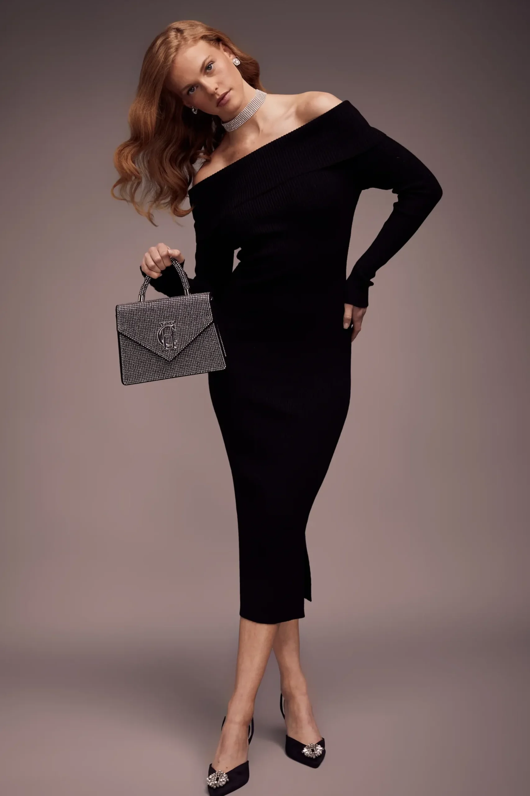 Holland Cooper Bardot Midi Dress Clearance