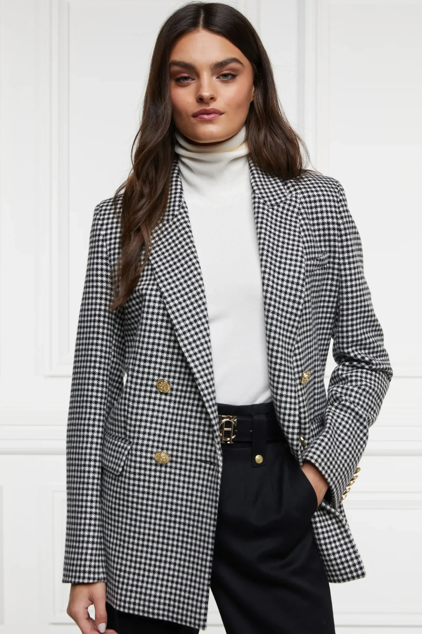 Holland Cooper Belgravia Blazer Black & White Puppy Tooth