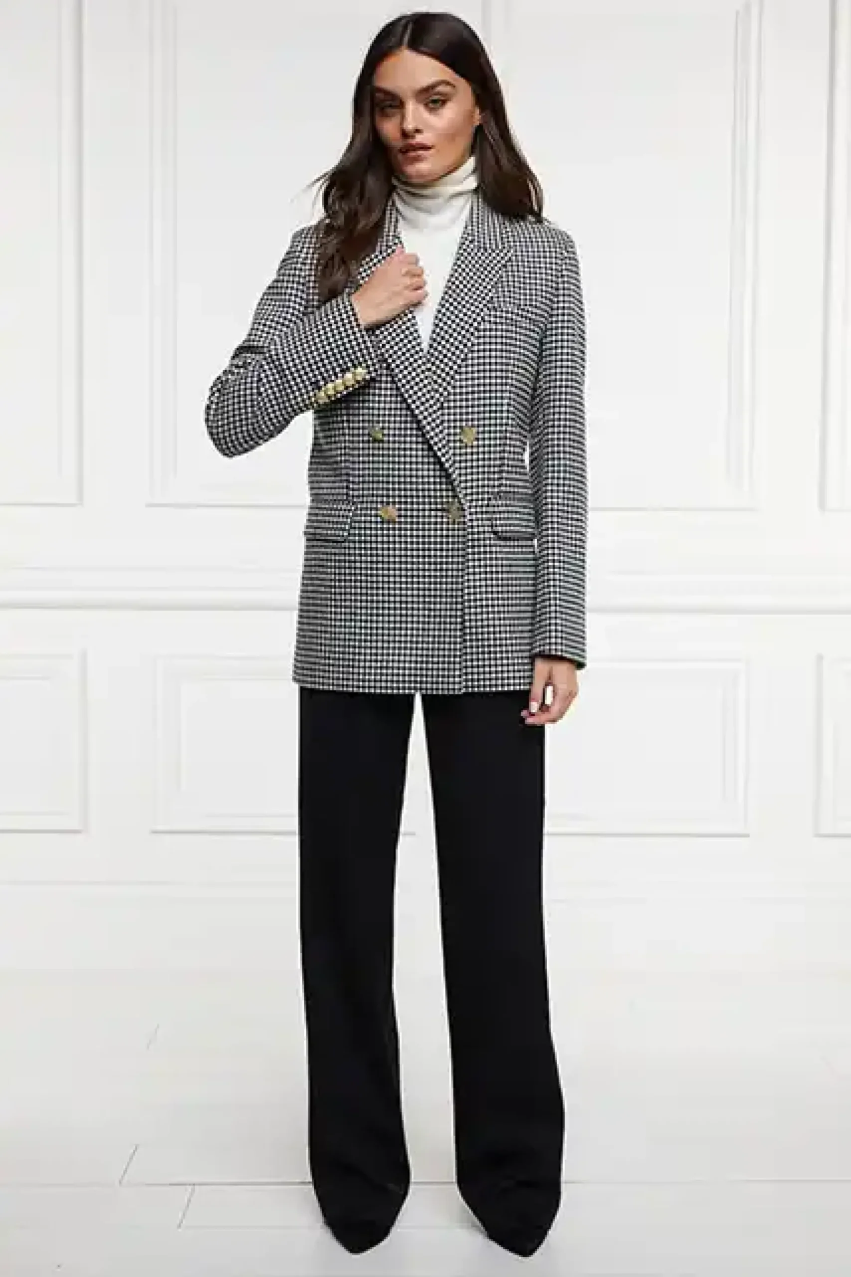Holland Cooper Belgravia Blazer Black & White Puppy Tooth