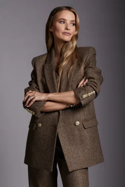 Holland Cooper Belgravia Blazer Large Scale Brown Herringbone Best
