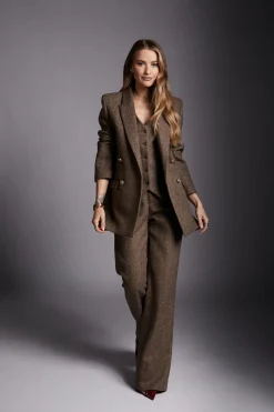 Holland Cooper Belgravia Blazer Large Scale Brown Herringbone Best
