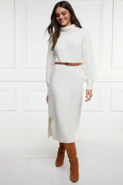 Holland Cooper Berkeley Roll Neck Dress Natural Clearance