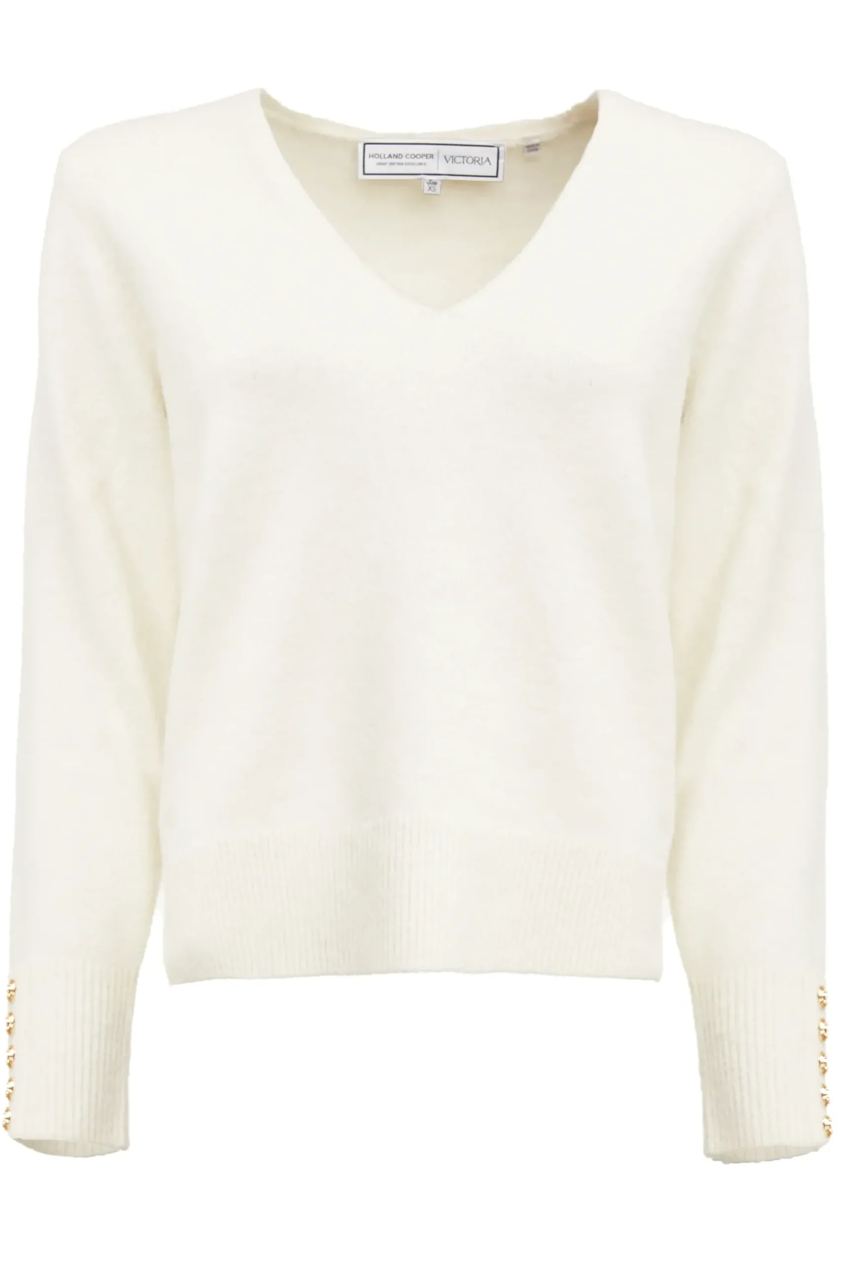 Holland Cooper Berkeley V-Neck Knit Natural Online
