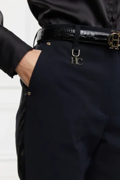 Holland Cooper Bexley Tailored Trouser Black Satin Stripe Sale