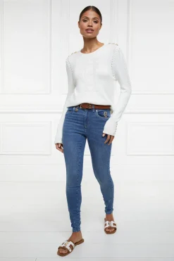 Holland Cooper Bibury Crew Neck Knit Natural New