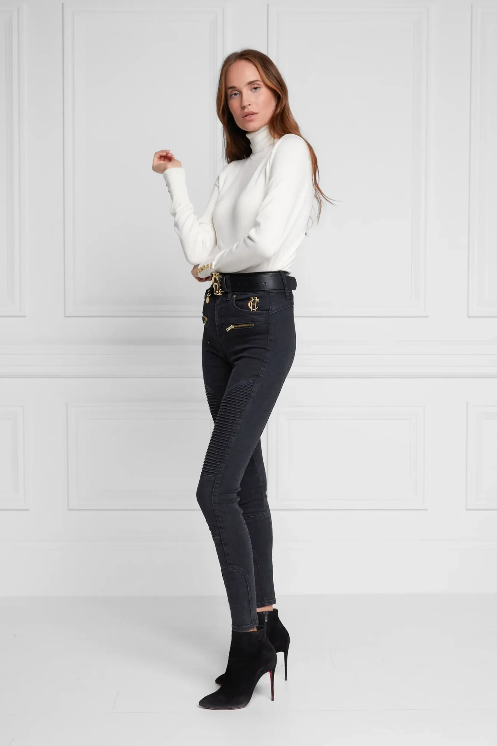 Holland Cooper Biker Jean Washed Black Hot