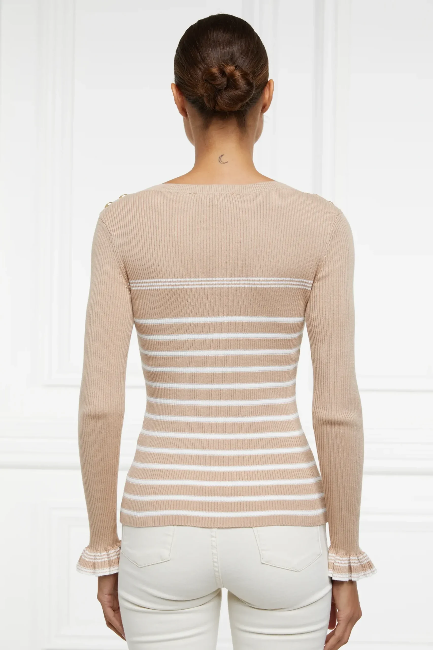 Holland Cooper Bretton Boat Neck Knit Light Camel Clearance