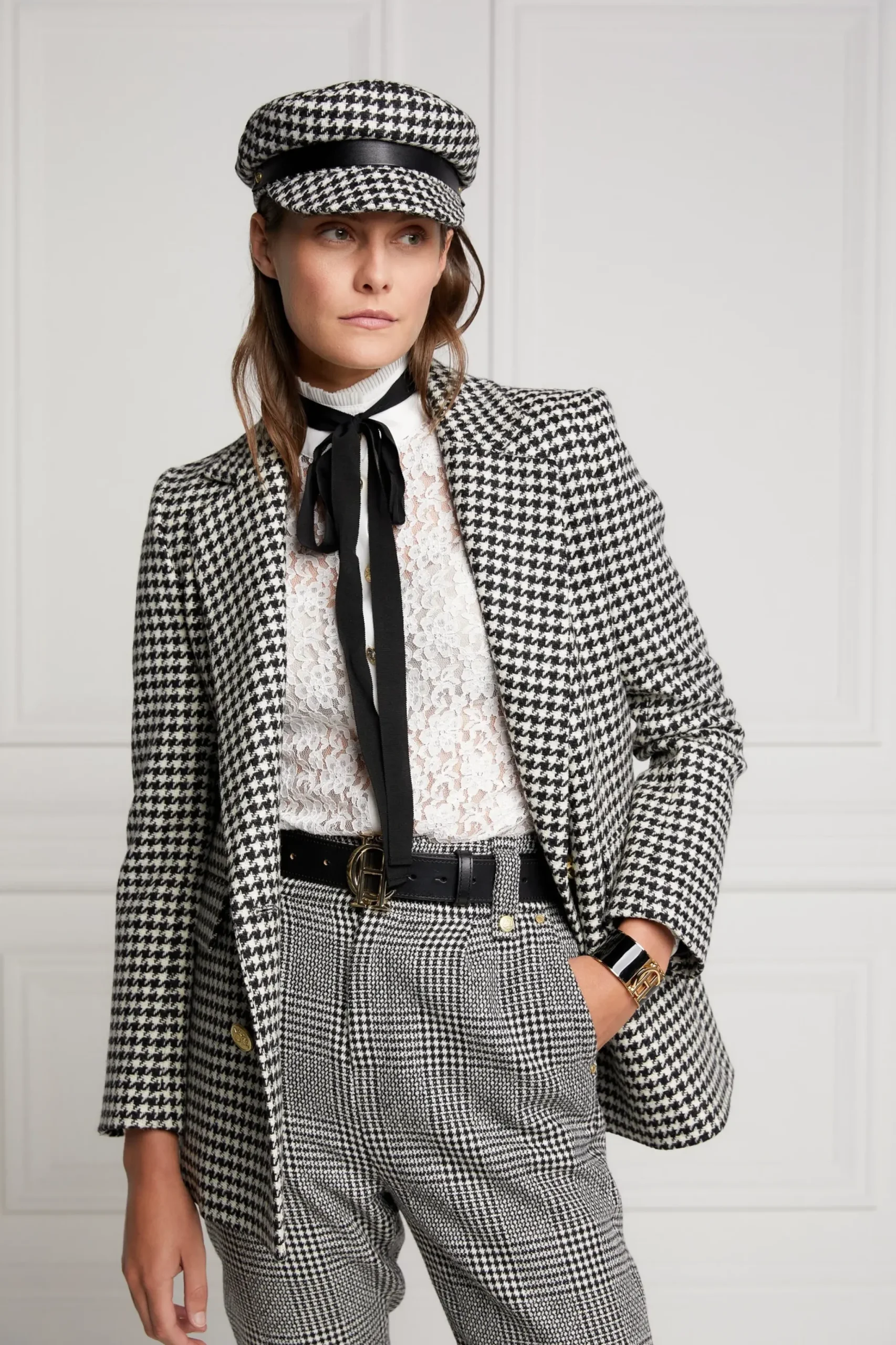 Holland Cooper Bretton Hat Houndstooth Clearance