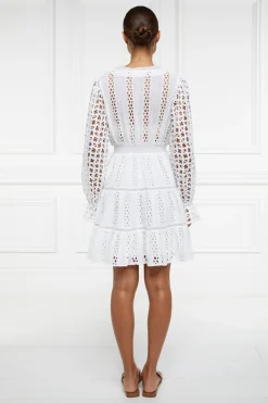 Holland Cooper Broderie Lace V-Neck Dress