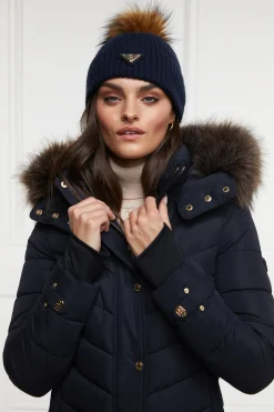 Holland Cooper Burghley Bobble Hat Ink Navy Hot