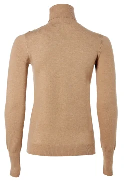 Holland Cooper Buttoned Knit Roll Neck Dark Camel Hot