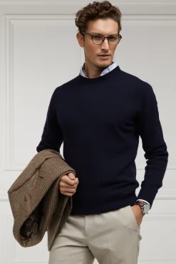 Holland Cooper Byron Crew Neck Knit Navy Outlet