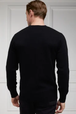 Holland Cooper Byron Crew Neck Knit Black Clearance
