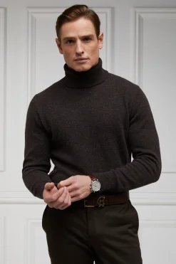 Holland Cooper Byron Roll Neck Knit Chocolate Outlet