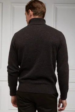 Holland Cooper Byron Roll Neck Knit Chocolate Outlet