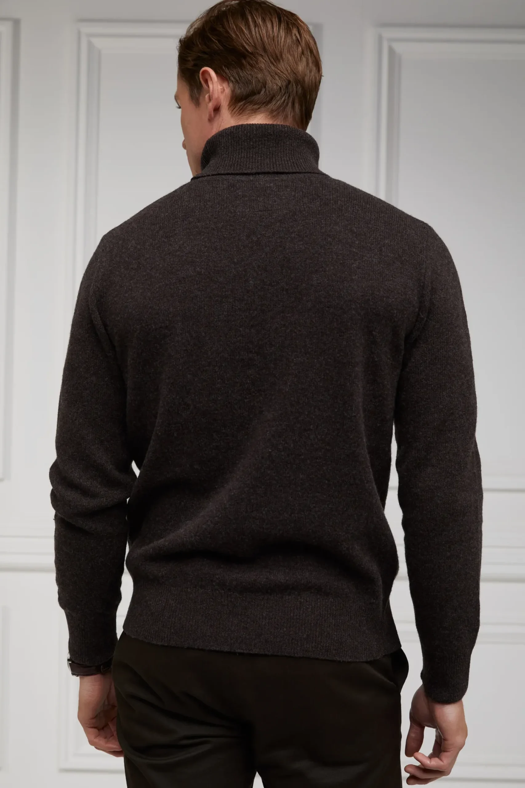 Holland Cooper Byron Roll Neck Knit Chocolate Outlet