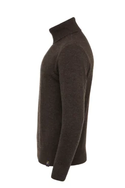 Holland Cooper Byron Roll Neck Knit Chocolate Outlet