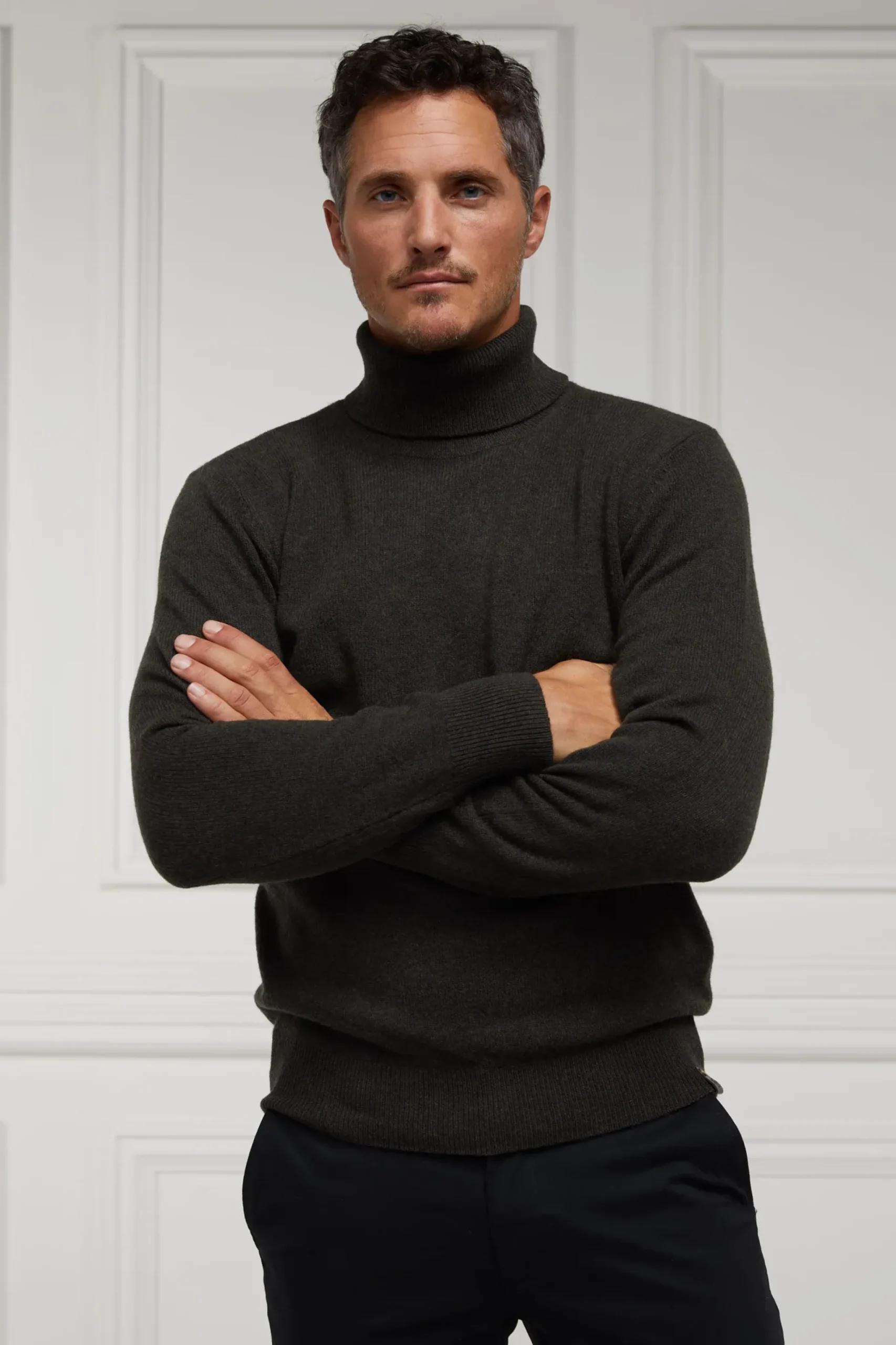 Holland Cooper Byron Roll Neck Knit Charcoal Sale