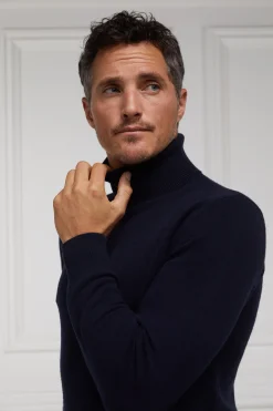 Holland Cooper Byron Roll Neck Knit Navy Best