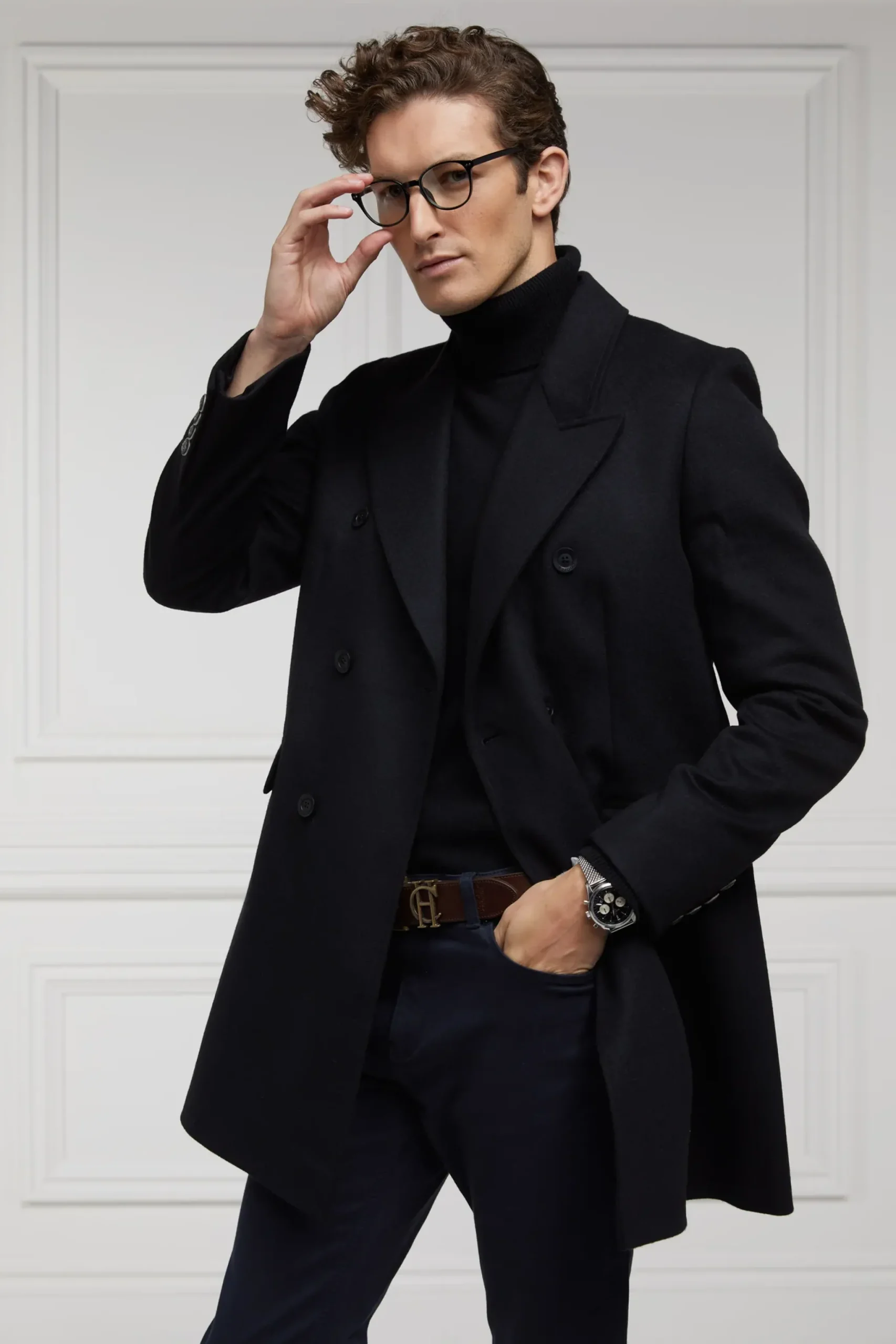 Holland Cooper Byron Roll Neck Knit Black Hot