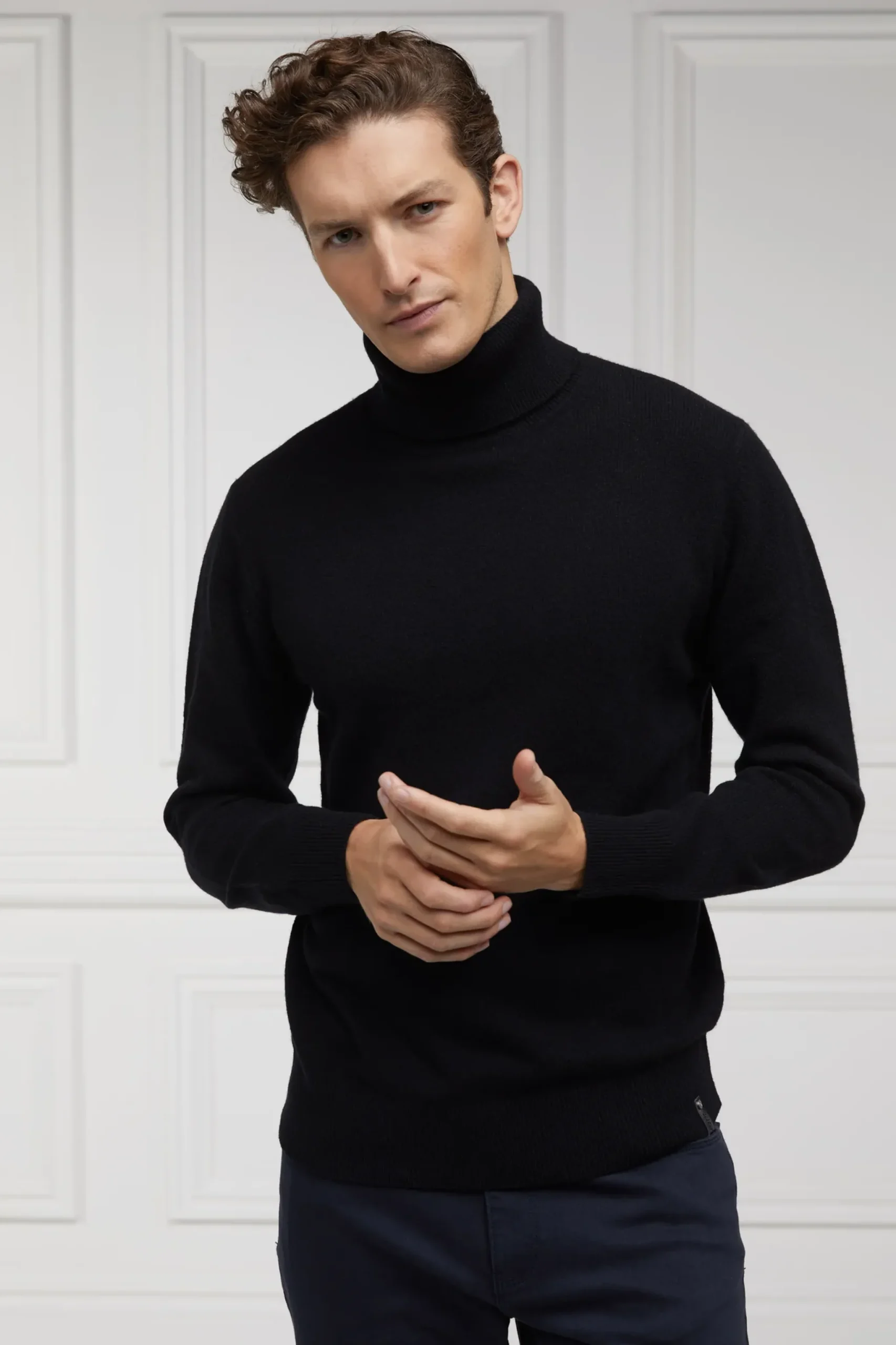 Holland Cooper Byron Roll Neck Knit Black Hot